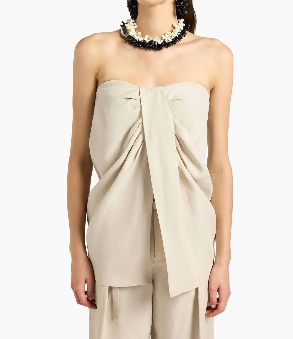 NEW LIVIANA CONTI june strapless bustier top in dune